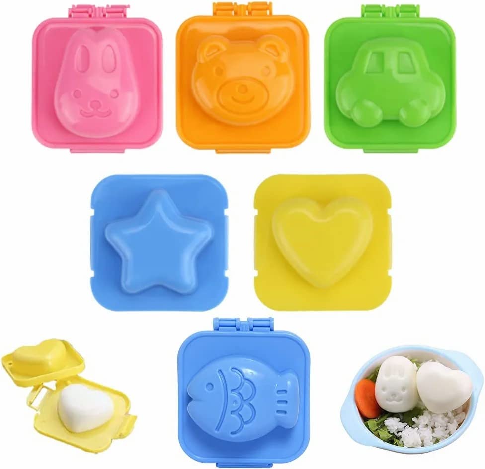 6 Pcs Cartoon Cute Boil Egg Fish Car Heart Shape Egg Sushi Rice Mould Decorating Fondant Cake Tool Cookery molds