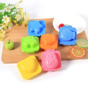 6 Pcs Cartoon Cute Boil Egg Fish Car Heart Shape Egg Sushi Rice Mould Decorating Fondant Cake Tool Cookery molds