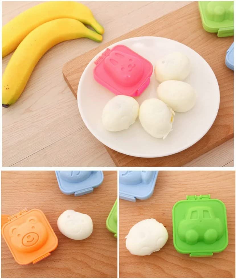 6 Pcs Cartoon Cute Boil Egg Fish Car Heart Shape Egg Sushi Rice Mould Decorating Fondant Cake Tool Cookery molds