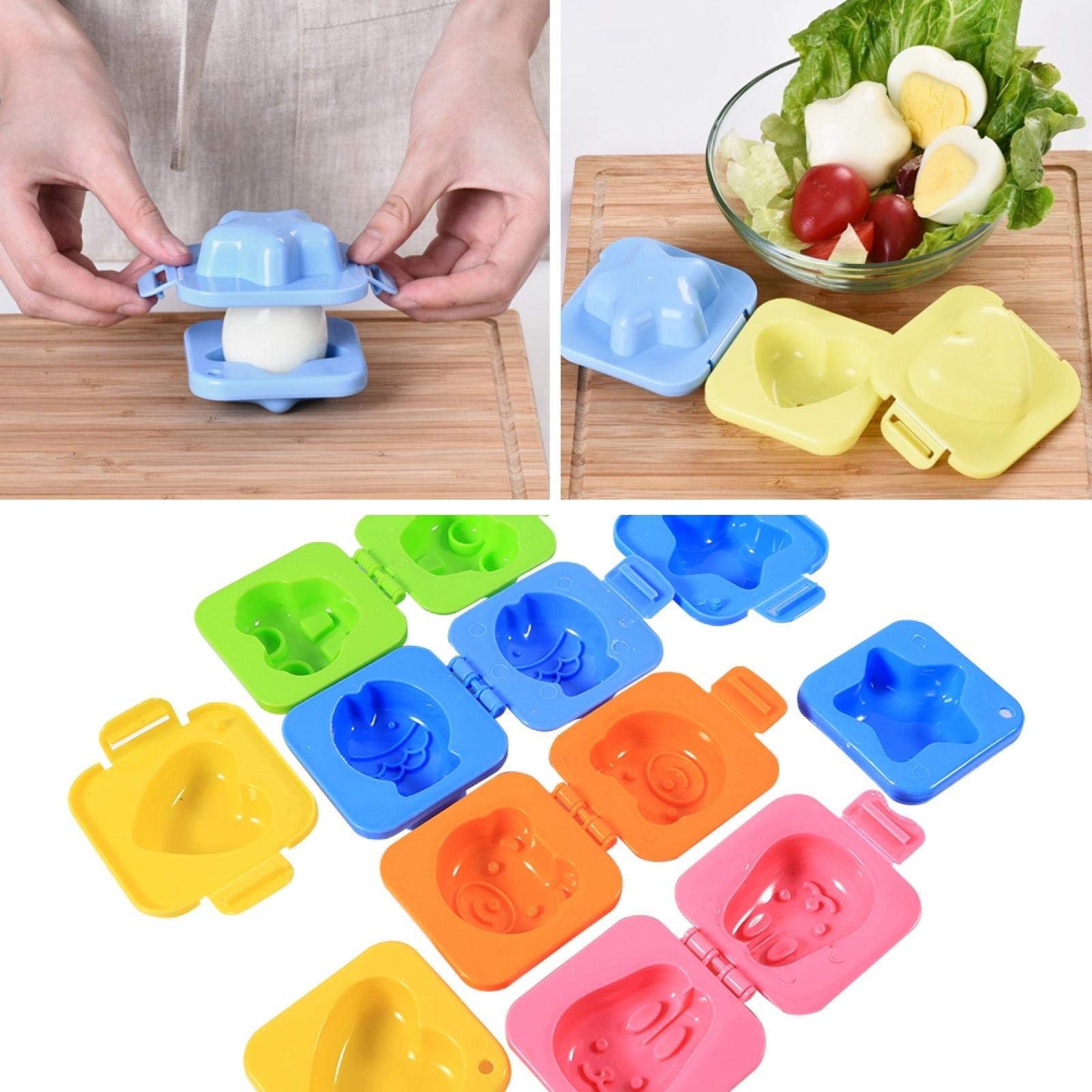 6 Pcs Cartoon Cute Boil Egg Fish Car Heart Shape Egg Sushi Rice Mould Decorating Fondant Cake Tool Cookery molds