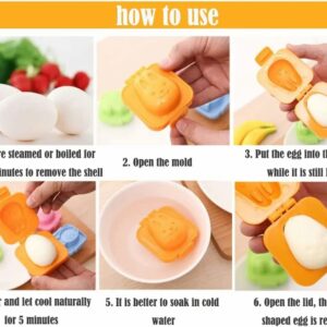 6 Pcs Cartoon Cute Boil Egg Fish Car Heart Shape Egg Sushi Rice Mould Decorating Fondant Cake Tool Cookery molds