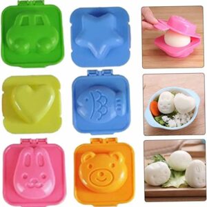 6 Pcs Cartoon Cute Boil Egg Fish Car Heart Shape Egg Sushi Rice Mould Decorating Fondant Cake Tool Cookery molds