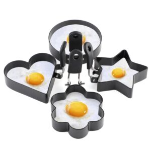 egg rings for frying eggs nonstick 4 packs egg ring stainless steel pancake mold omelet and egg rings for griddle (set of 4)
