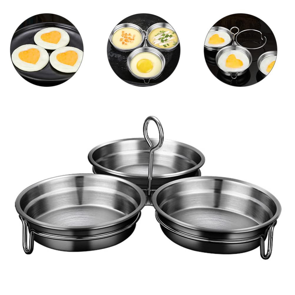 Veemoon Pancake Mold 1 Set Boiled Egg Mold Cooking Pot Stainless Steel Round Metal Dies