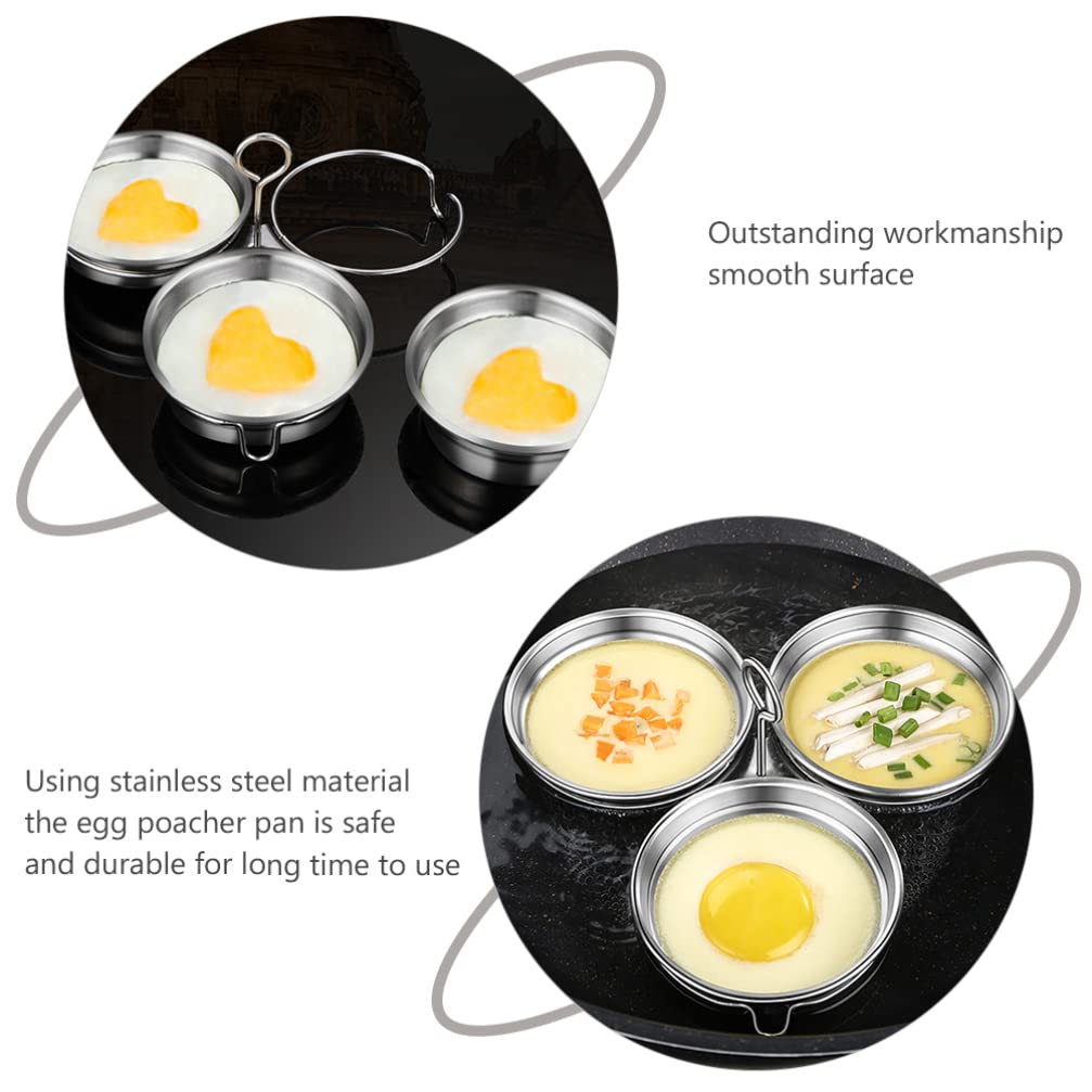 Veemoon Pancake Mold 1 Set Boiled Egg Mold Cooking Pot Stainless Steel Round Metal Dies