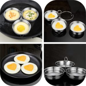 Veemoon Pancake Mold 1 Set Boiled Egg Mold Cooking Pot Stainless Steel Round Metal Dies