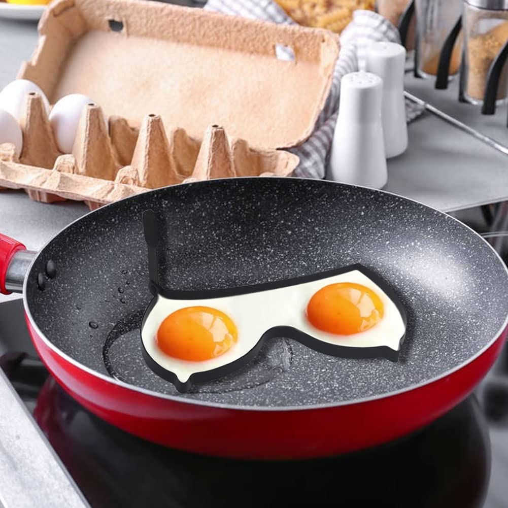 Funny Fried Egg Cooking Rings, Non-Stick Stainless steel Egg Fryer Pancake Batter Dispenser, DIY Kitchen Egg Fried Moulds Shaper with Handle (Style A+B+C)