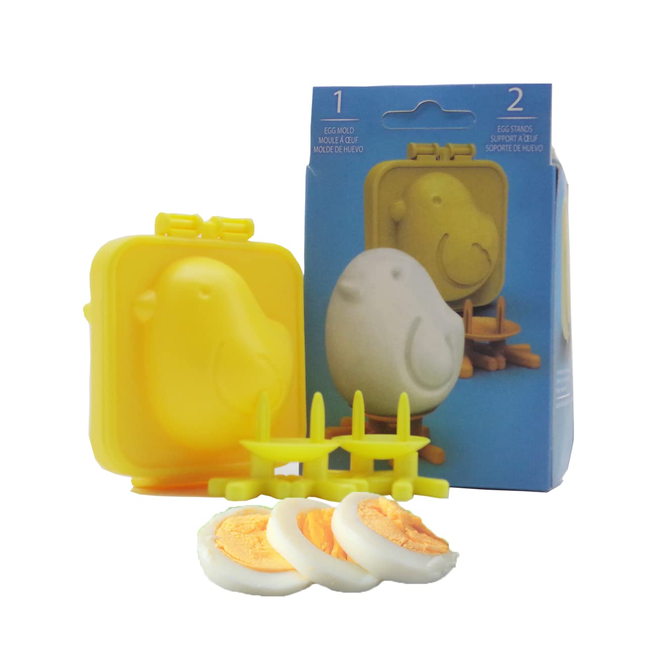 Hard-boiled Egg Mold 3D Cute Chicken Shape Egg Tool DIY Kids Bento Accessories Kitchen Creative Gadget (yellow chicken)