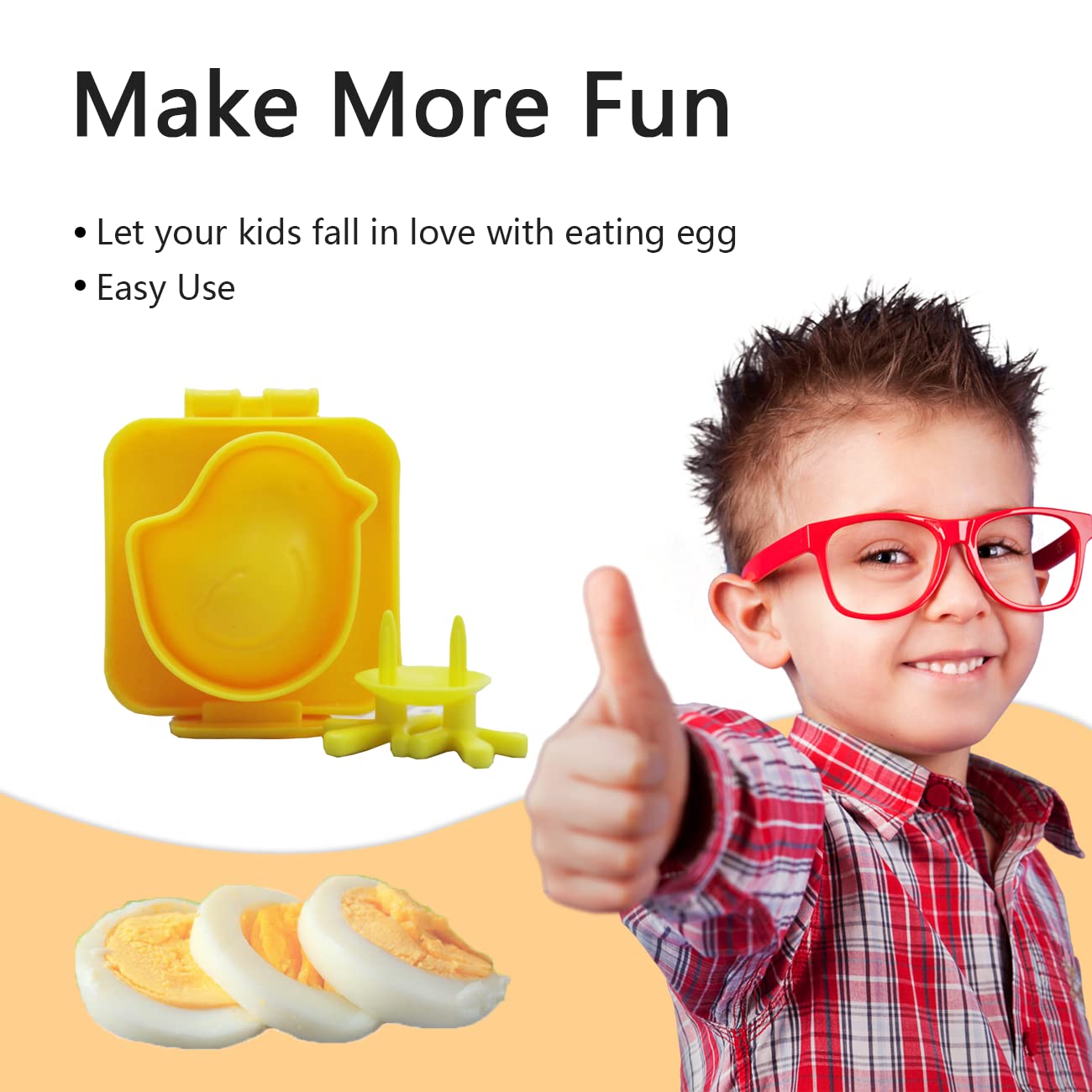 Hard-boiled Egg Mold 3D Cute Chicken Shape Egg Tool DIY Kids Bento Accessories Kitchen Creative Gadget (yellow chicken)