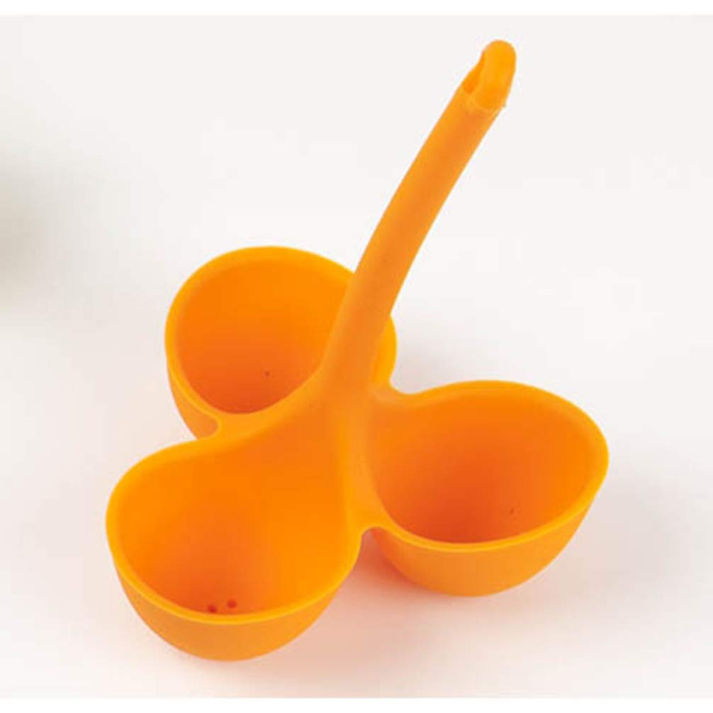 Cabilock 3pcs Egg Poaching Cups Silicone Egg Poacher Holder Microwave Stovetop Egg Poacher Rack for Home Kitchen (Random Color)