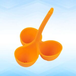 Cabilock 3pcs Egg Poaching Cups Silicone Egg Poacher Holder Microwave Stovetop Egg Poacher Rack for Home Kitchen (Random Color)