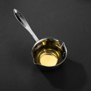 Small Milk Pot,Sauce Pan,Butter Warmer,Butter Melting Pot,All in One Flat Induction Bottom,Stainless Steel Mini Butter Hot Pot,Milk Pan for Boiling Milk,Sauce,Gravies,Pasta(150ML)