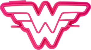 whiskware justice league silicone pancake mold, pancake shaper, dishwasher safe, bpa and phthalate free plastic, wonder woman