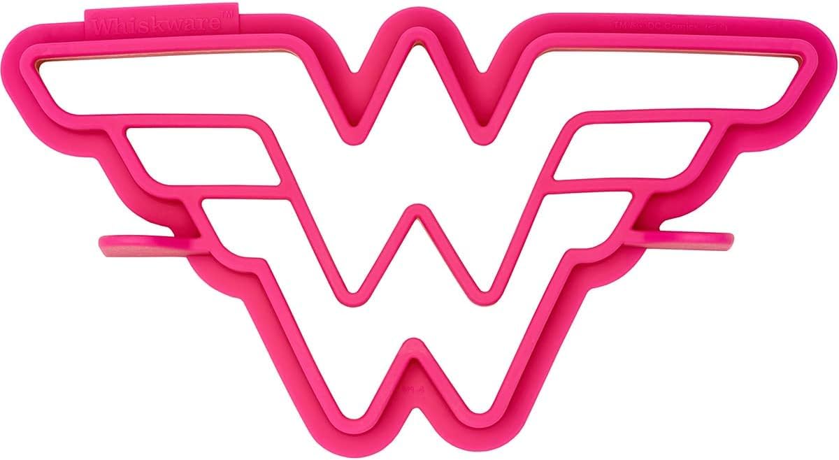 Whiskware Justice League Silicone Pancake Mold, Pancake Shaper, Dishwasher Safe, BPA and Phthalate Free Plastic, Wonder Woman