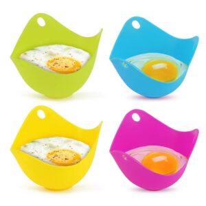 winkeyes 4pcs silicone egg poacher cups poach pods work with egg poacher pan, cookware, boiler steamer, microwave