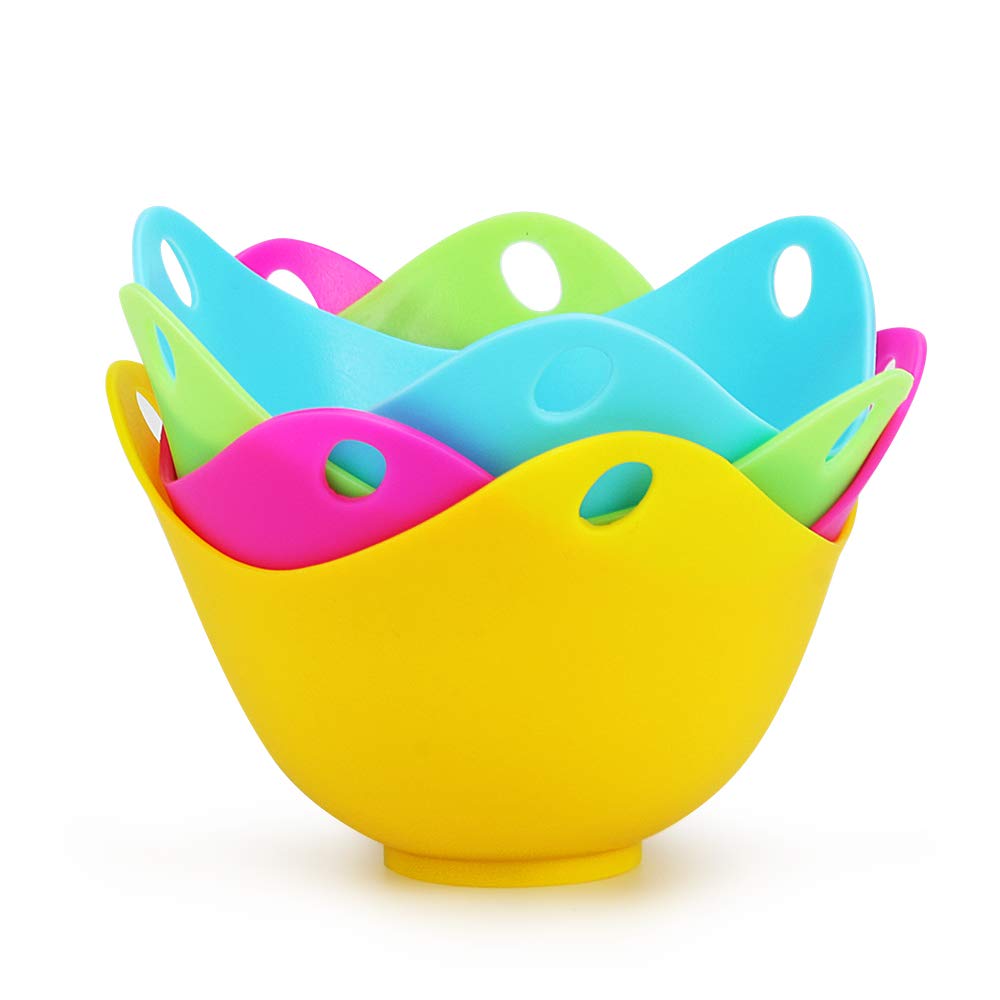 Winkeyes 4pcs Silicone Egg Poacher Cups Poach Pods Work with Egg Poacher Pan, Cookware, Boiler Steamer, Microwave