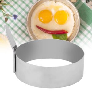 Egg,Stainless Steel Round Pancake s Non Stick Fried Egg Cooking s For Egg McMuffins Omelet Biscuits Sandwiches or Shaping Eggs (L)