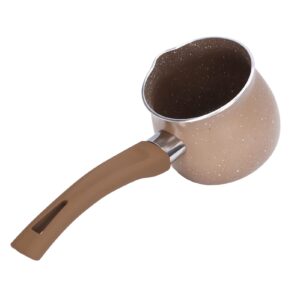 Butter Pot, Saucepans Aluminum Alloy Cooking Pot for Coffee Butter Chocolate Nonstick Milk Pan 8cm Dia Single Handle(brown)