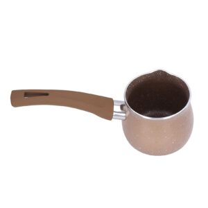 yosoo non stick milk pan, 8cm stay cool handle aluminum alloy cooking pot with non drip double pouring lip for coffee butter chocolate(coffee)