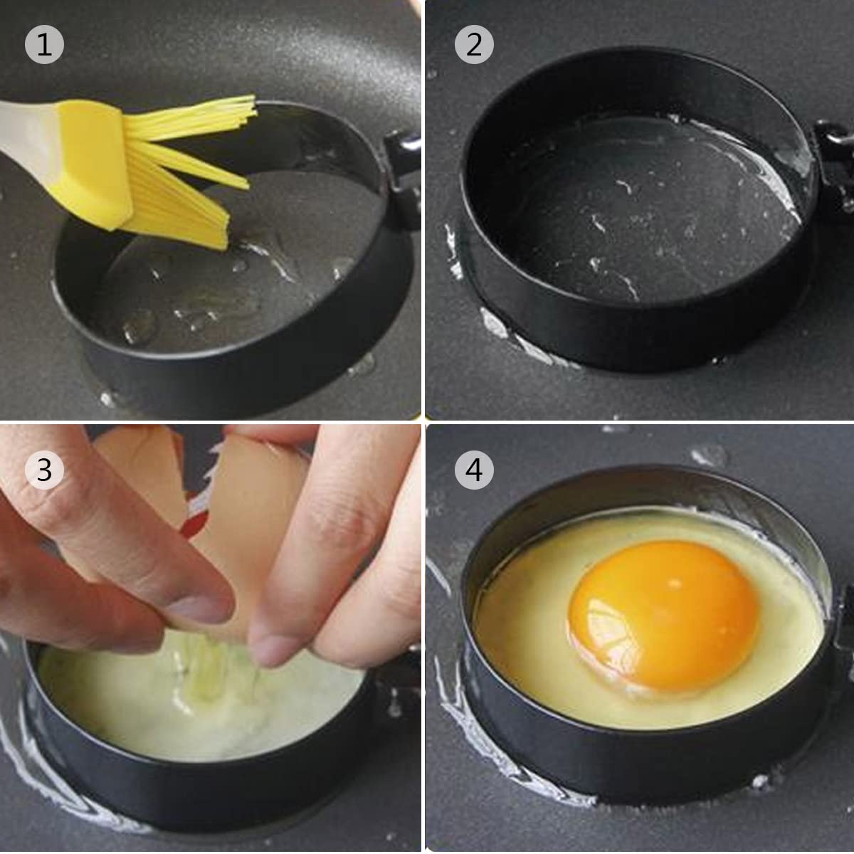 Egg Rings for Frying Eggs Round Egg Shaper Mold Non-stick Egg Cooker Ring Pancake Mold for Breakfast Sandwiches Egg Mcmuffins -4Pack