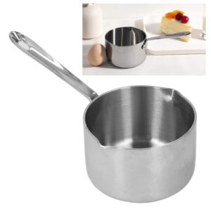 Fdit Stainless Steel Hot Milk Pot, Mini Sauce Pot Butter Coffee Milk Warmer Mini Butter Melting Pot Chocolate Sugar Cheese Butter Melting Pot for Melting Coffee Tea Soup Warming