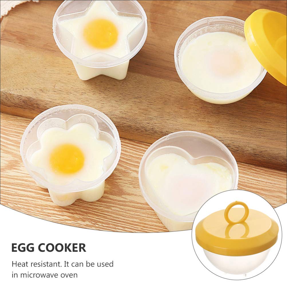 4Pcs Egg Cooker with Brush, Egg Poachers, Hard Boiled Egg Maker,Boiled Egg Cooker without Shell, BPA Free Non-Stick Egg Poacher, Fast Poaching Egg Cooker for Hard Boiled Eggs