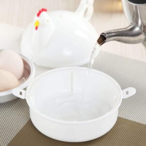 Microwave Egg Boiler, 4 Capacity Egg Poacher, Chicken Shape Egg Cooker, Egg Steamer Maker for Microwave Breakfast