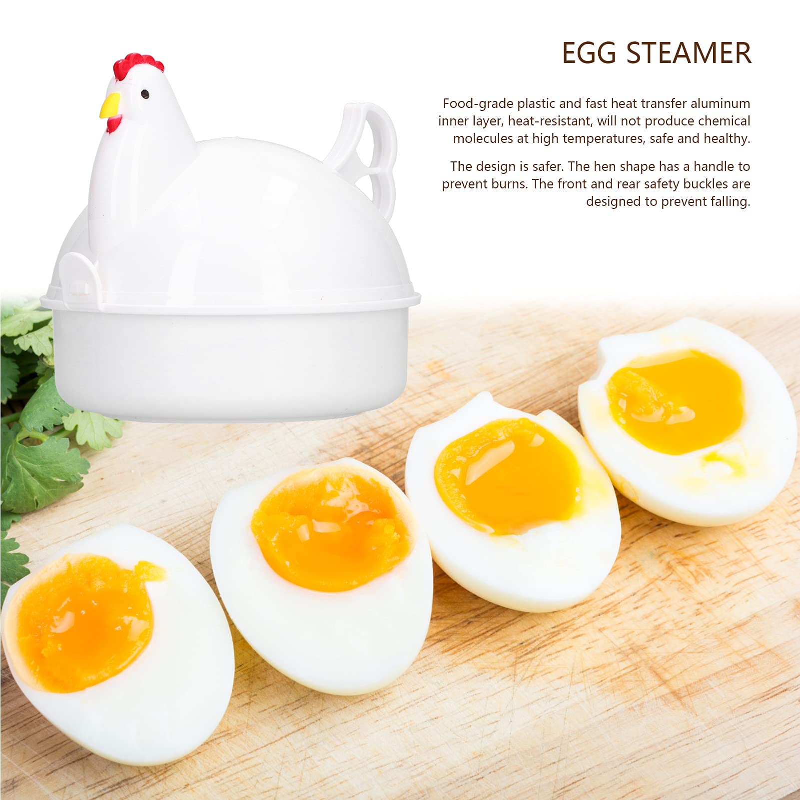 Egg Cooker, Chicken Shaped Heat Resistant Microwave Eggs Boiler, Freely Control the Tenderness of the Egg, for Home Kitchen