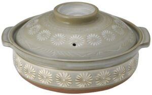 ginpo flower mishima earthenware pot no. 10, for 4-5 people [banko ware]