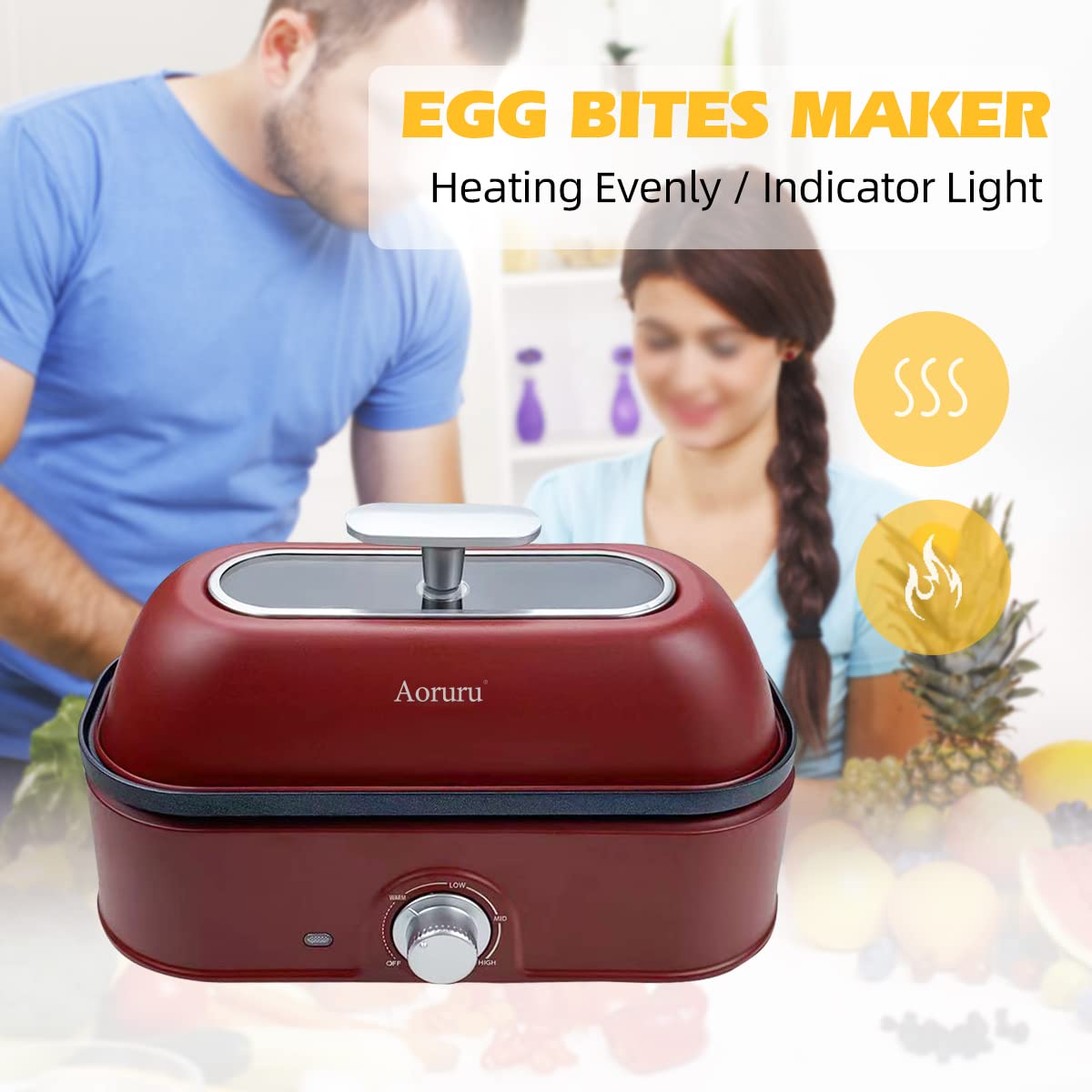 Aoruru Electric Egg Bites Poacher Maker Cupcake Maker