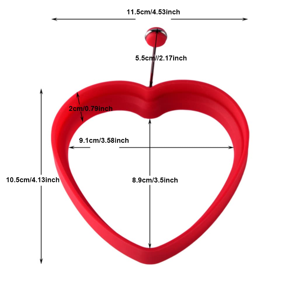 SagaSave Silicone Egg Ring Fried Eggs Mold Muffins Omelets Pancakes Mold Heart Shape Rotated 360° DIY Kitchen Cooking Tool