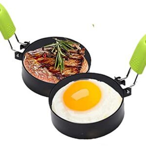 BEMINH Stainless Steel Egg Ring,2 Pcs Round Breakfast Household Egg Mold Tool Cooking Tool Omelette (New 2 Pcs)