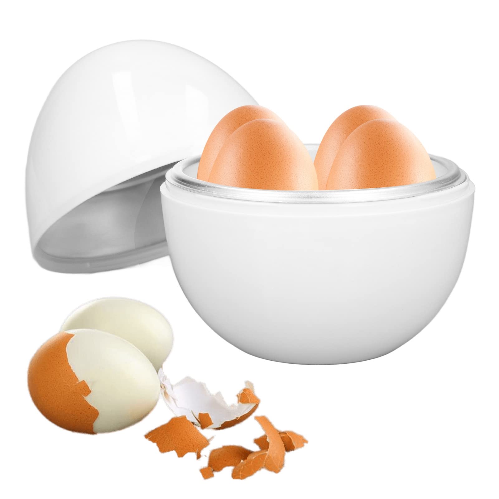 Egg Cookers, Egg Cooker for Microwave, Hard Boiled Egg Cooker 4 Eggs Capacity Compact Design ABS Material Egg Shape Microwave Function Egg Boiler