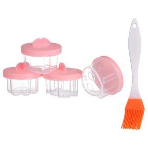 upkoch 1 set tart reusable cooker with moulds bites steam stovetop jelly boiled poaching microwave cups plastic silicone omelette baking maker seamed sandwiches cookie shape pudding