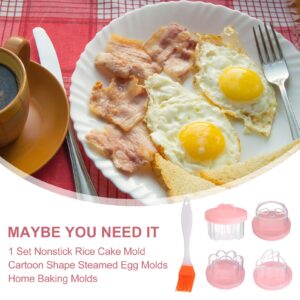 Hemoton 4pcs Egg Poacher Cups Egg Bites Mold Egg Steam Poacher Cooker Breakfast Cooking Utensil For Hard Boiled Poached Scrambled Eggs Kitchen Tools with Brush Pink