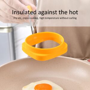 Handle Egg Frying Rings, Rotating Handle 5 PCS Dishwasher Safe Handle Omelette Rings Household Silicone