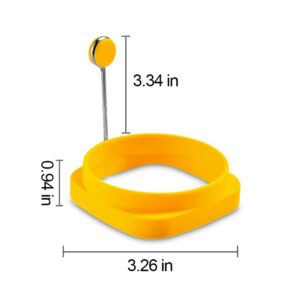 A-XINTONG 5PCS Food-Grade Silicone Egg Ring, Non-Stick Egg Cooking Ring, Fried Egg Mold, Pancake Ring, 2-in-1 Square and Round Egg Ring for Frying Eggs