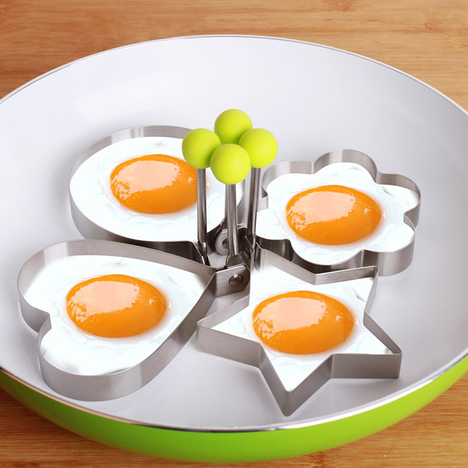 Fried Egg Mold, Stainless Steel Heart Shape Egg Shaper Pancake Mold Ring, Creative Star Shape Omelette Ring Cooking Tools Hearts