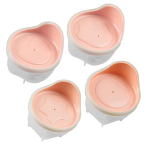 hemoton 4pcs children steamed egg mold donut mold ice cubes chocolate silicone cupcake egg tart molds pancake poaching rings diy mold pudding jars pudding containers self made pp baby mug