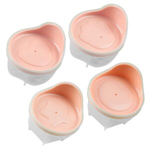 HEMOTON 4pcs Children Steamed Egg Mold Donut Mold Ice Cubes Chocolate Silicone Cupcake Egg Tart Molds Pancake Poaching Rings Diy Mold Pudding Jars Pudding Containers Self Made Pp Baby Mug