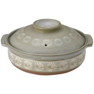 banko ware ginpo hanamishima earthenware pot (deep pot), no. 8, for 2-3 people 52009