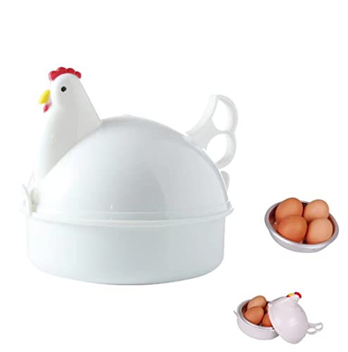 GMYQ Egg Pod, Egg Maker, Steamer, Perfectly-Cooked Hard boiled Eggs in Under 6 minutes, White, 4.8 inches *3.6 inches