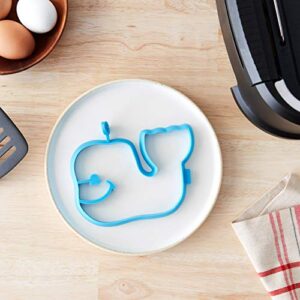 Tovolo Whale Breakfast Shaper, Kids Reusable Pancake Art Batter Mold, Heat-Resistant & BPA-Free Silicone, Dishwasher-Safe, 1 EA, Blue