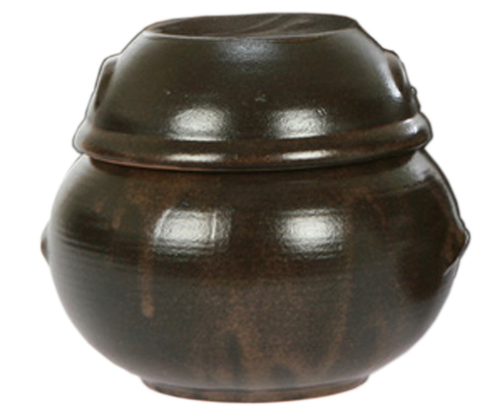 29.75ounce(5.82inches,880cc) Korean Traditional Table Earthenware Compact Size Pottery Pot Jar Hangari with Lid