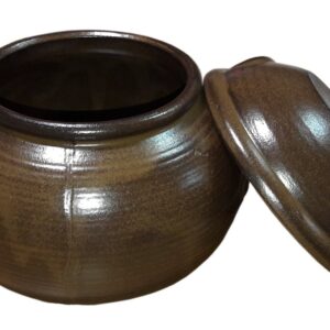 29.75ounce(5.82inches,880cc) Korean Traditional Table Earthenware Compact Size Pottery Pot Jar Hangari with Lid