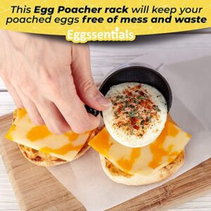 Eggssentials Egg Poacher Insert Stainless Steel Poached Egg Cooker Eggs Poaching Cup PFOA Free Egg Poachers Nonstick, 7.25" Rack Compatible with Skillet Instant Pot