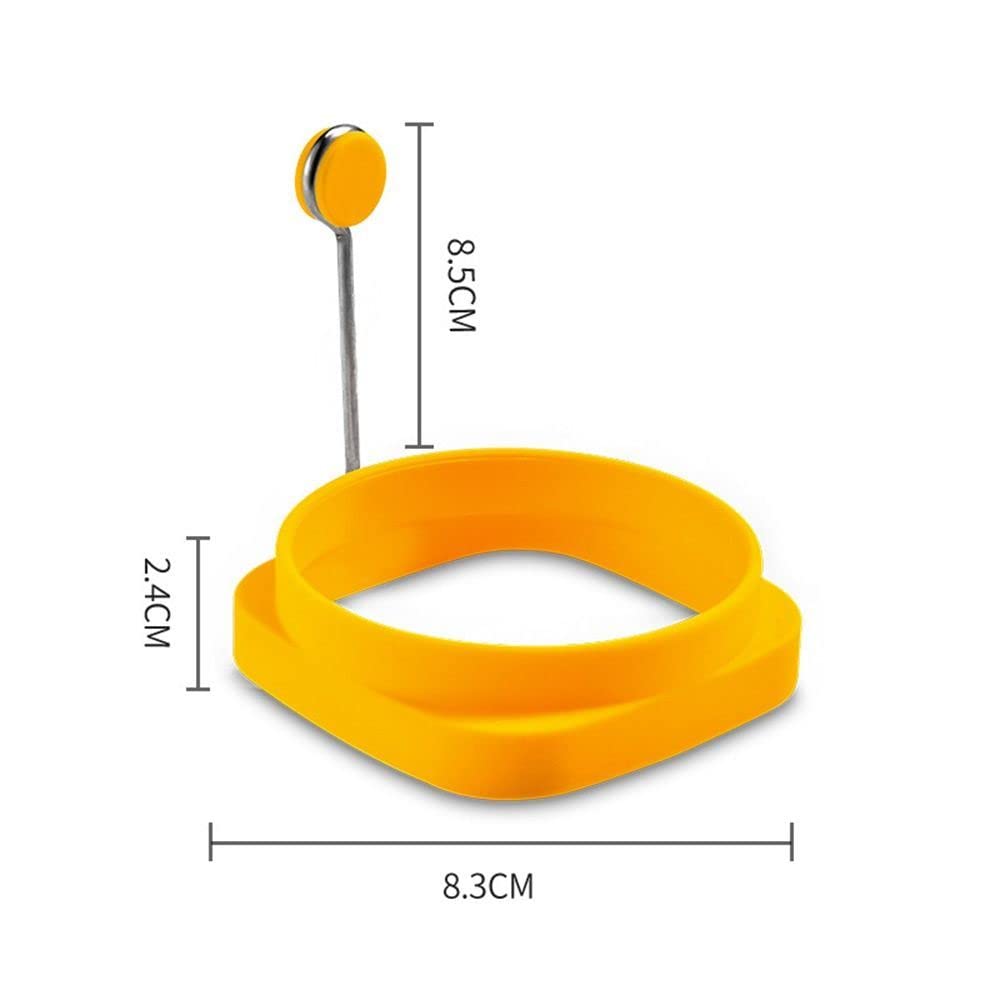 Egg Ring, Non Stick Reversible Silicone Egg Mold Practical Square/Round Egg Cooking Ring with Handles Durable Kitchen Cooking Tools