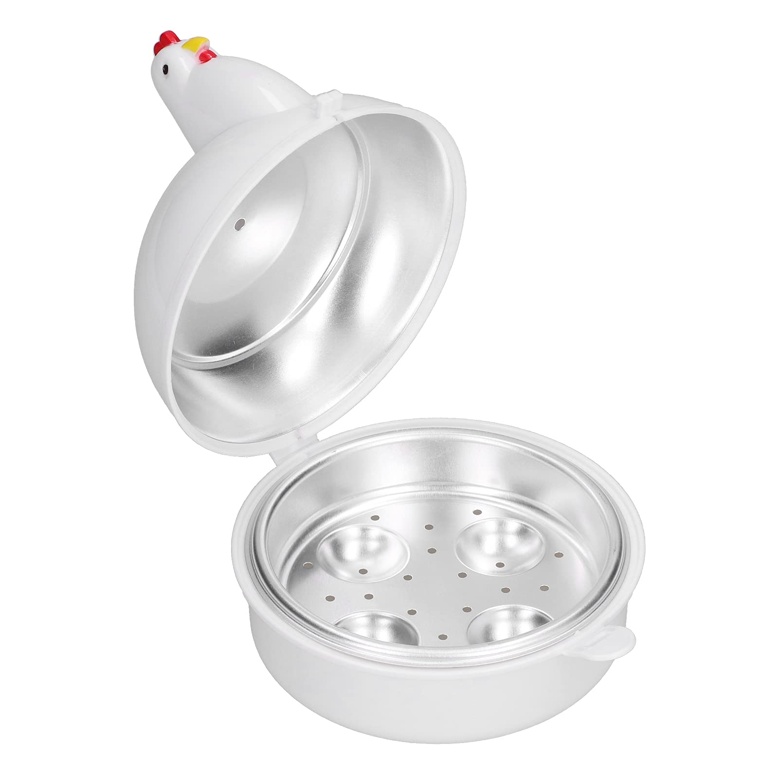 Kadimendium Chicken Shape Microwave Egg Poacher Microwave Egg Cooker Multifunctional 4 Eggs Boiler Steamer Heat Resistant Oven Boiler Microwave Eggs Boiler for Home Kitchen