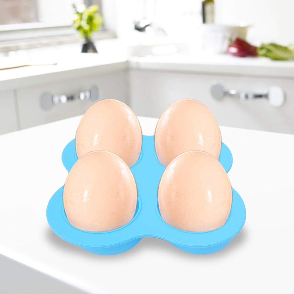 4 Holes Egg Steamer Food Grade Silicone no BPA Egg Steaming Tray Cooking Tool for Kitchen Use Heat Resistant 450 Blue