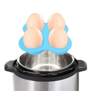 4 Holes Egg Steamer Food Grade Silicone no BPA Egg Steaming Tray Cooking Tool for Kitchen Use Heat Resistant 450 Blue